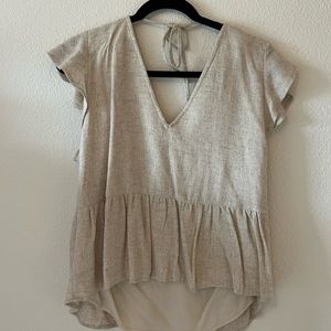 Linen beige top